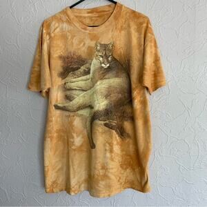 MENS TYE DYE NATURE LION COUNTRY BIG PRINT WEST PALM TEE SHIRT SIZE LARGE NICE